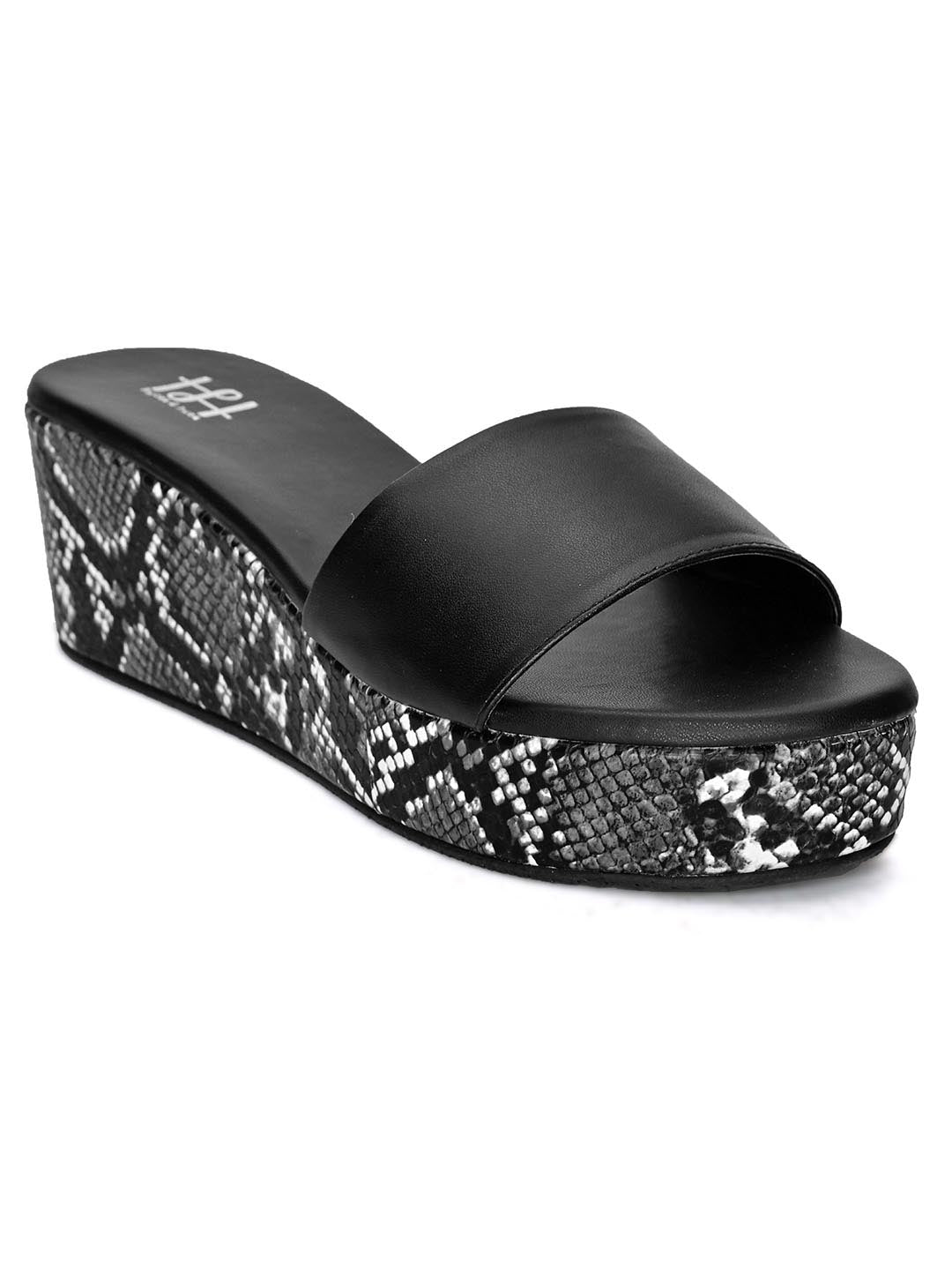 Hydes N Hues Black Wedge Heels