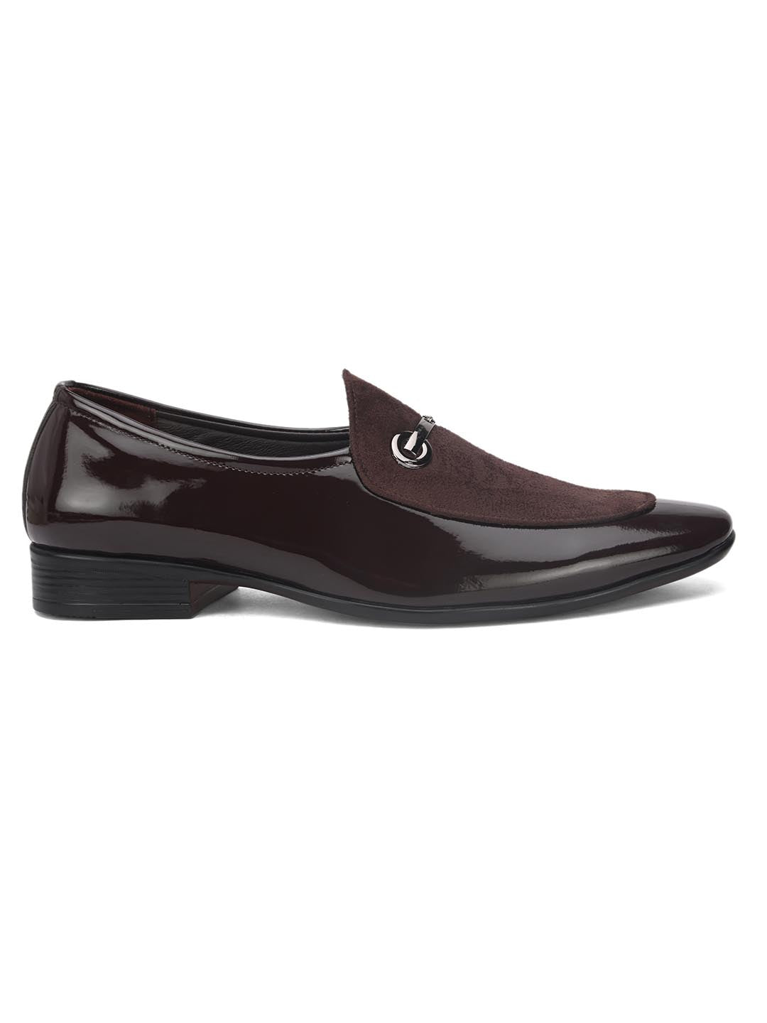 Hydes N Hues Men Brown Solid Formal Slip-Ons