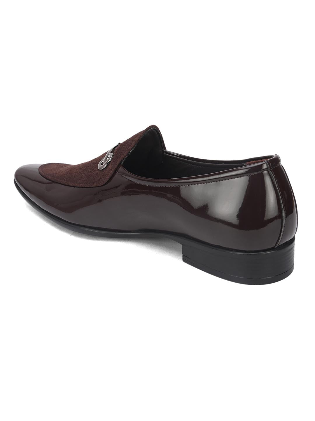 Hydes N Hues Men Brown Solid Formal Slip-Ons