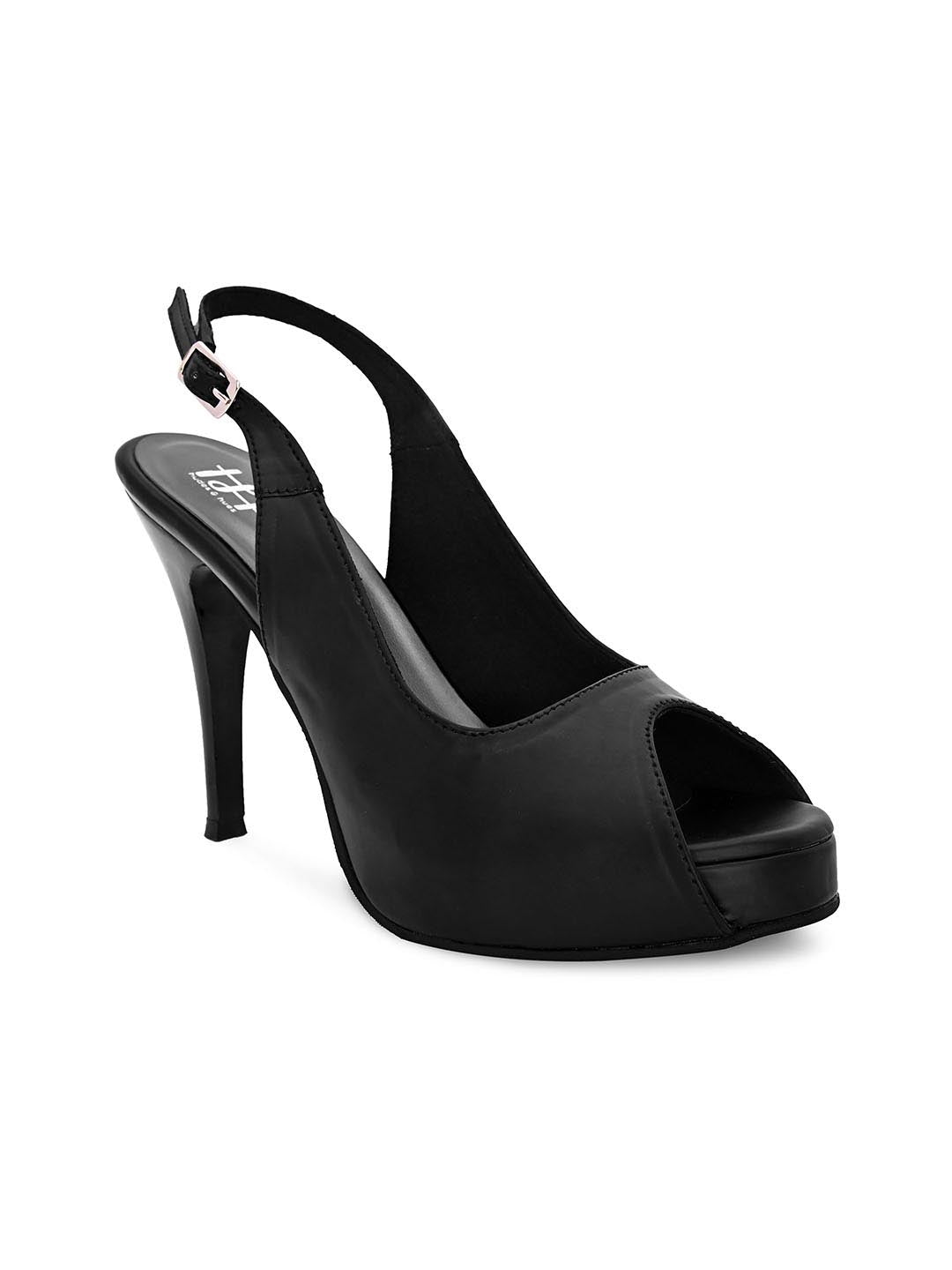 Hydes N Hues Women Black Peep Toes Stilettoes