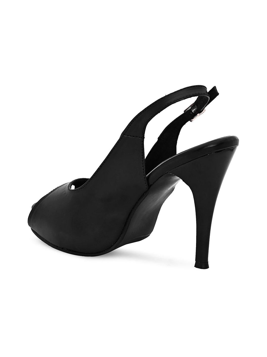Hydes N Hues Women Black Peep Toes Stilettoes