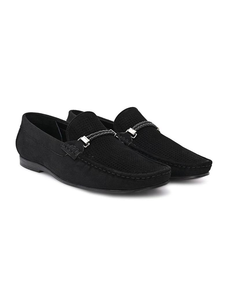 Hydes N Hues Men Black Slip-On Loafers