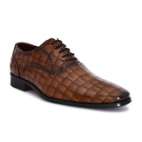 Hydes N Hues Men Tan Brown Textured Formal Oxfords