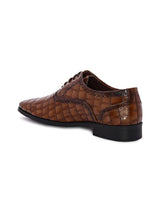 Hydes N Hues Men Tan Brown Textured Formal Oxfords