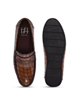 Hydes N Hues Men Tan Textured Loafers