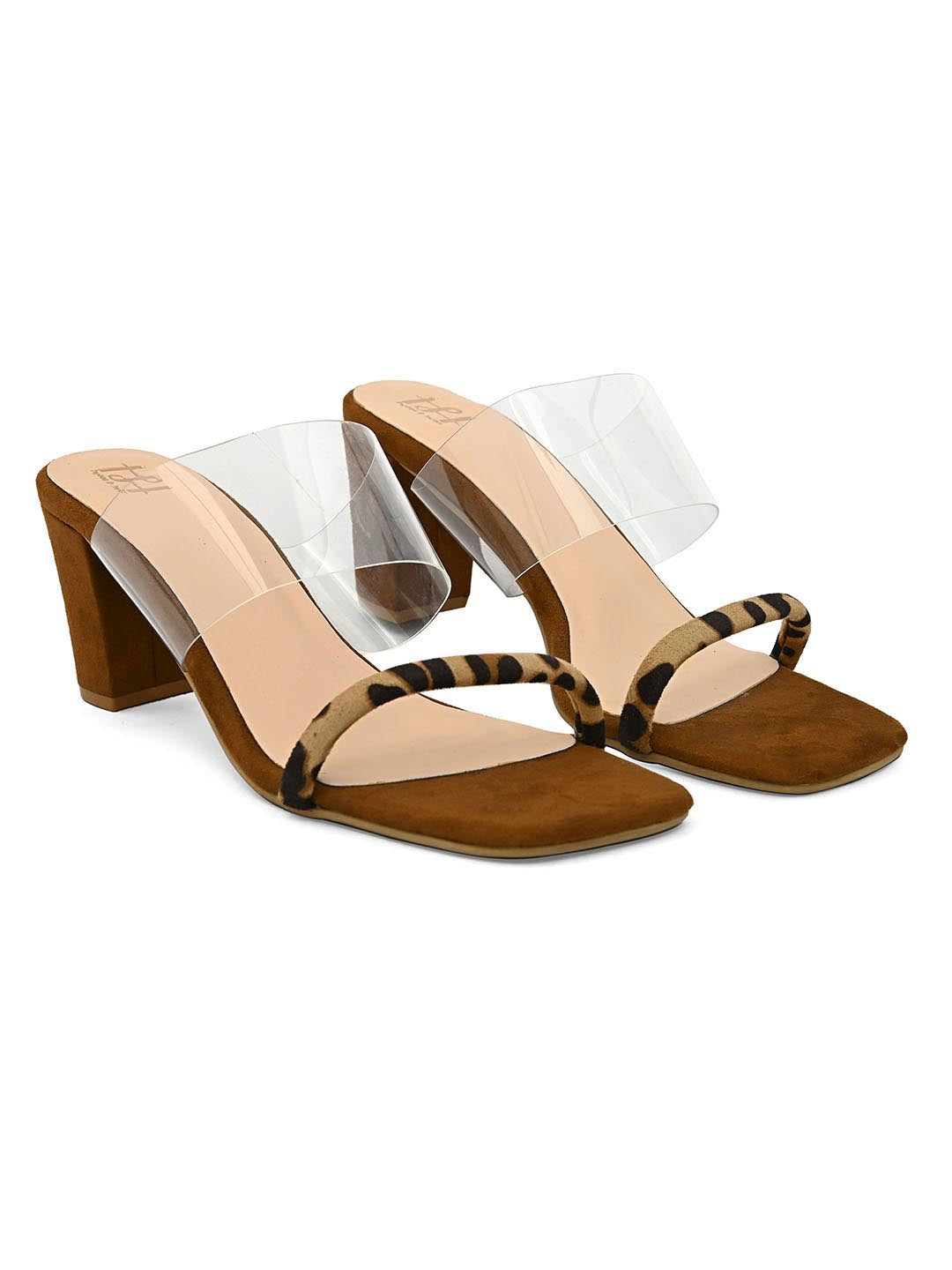 Hydes N Hues Animal Printed Tan Block Heels