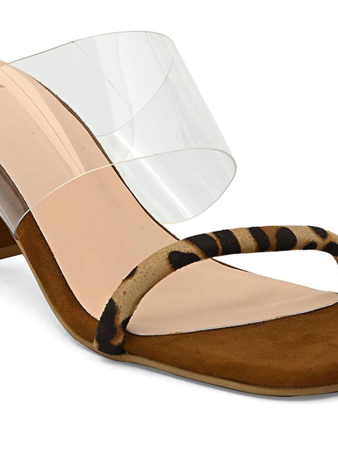 Hydes N Hues Animal Printed Tan Block Heels