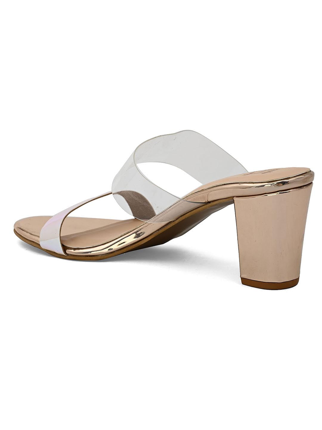 Hydes N Hues Gold-Toned Block Heels