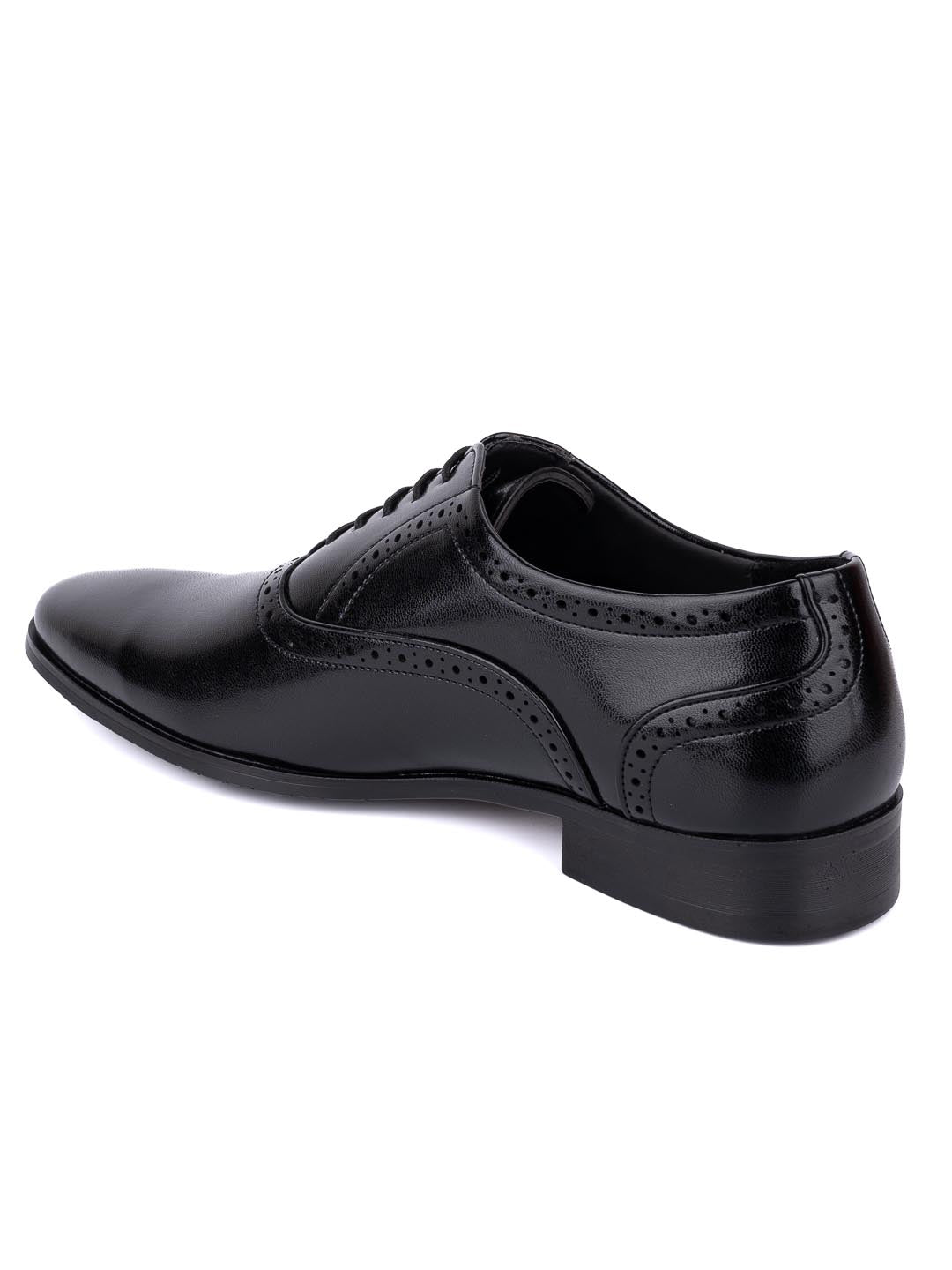 Hydes N Hues Men Black Perforated Formal Derbys