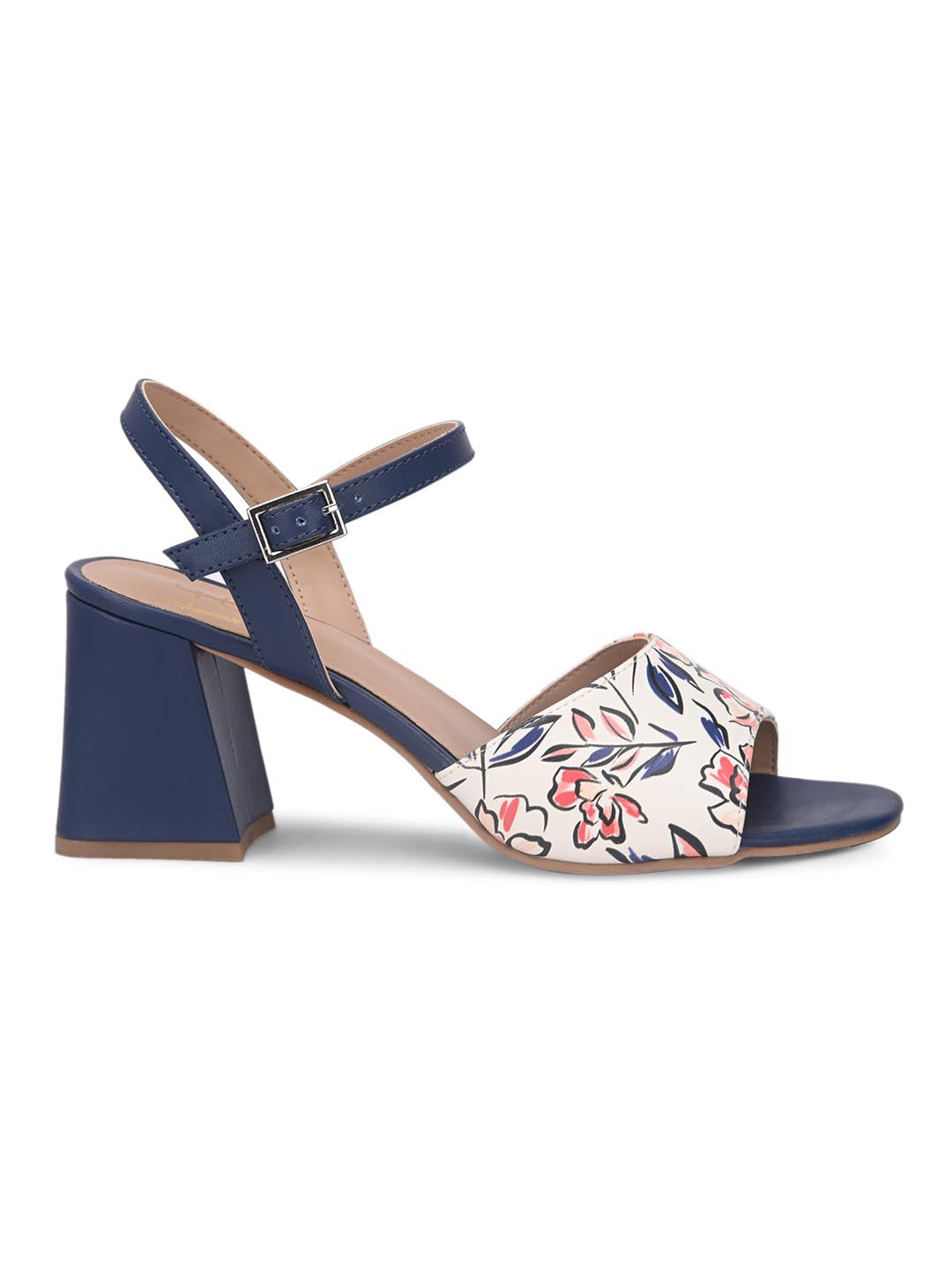 Hydes N Hues Blue Printed Block Sandals