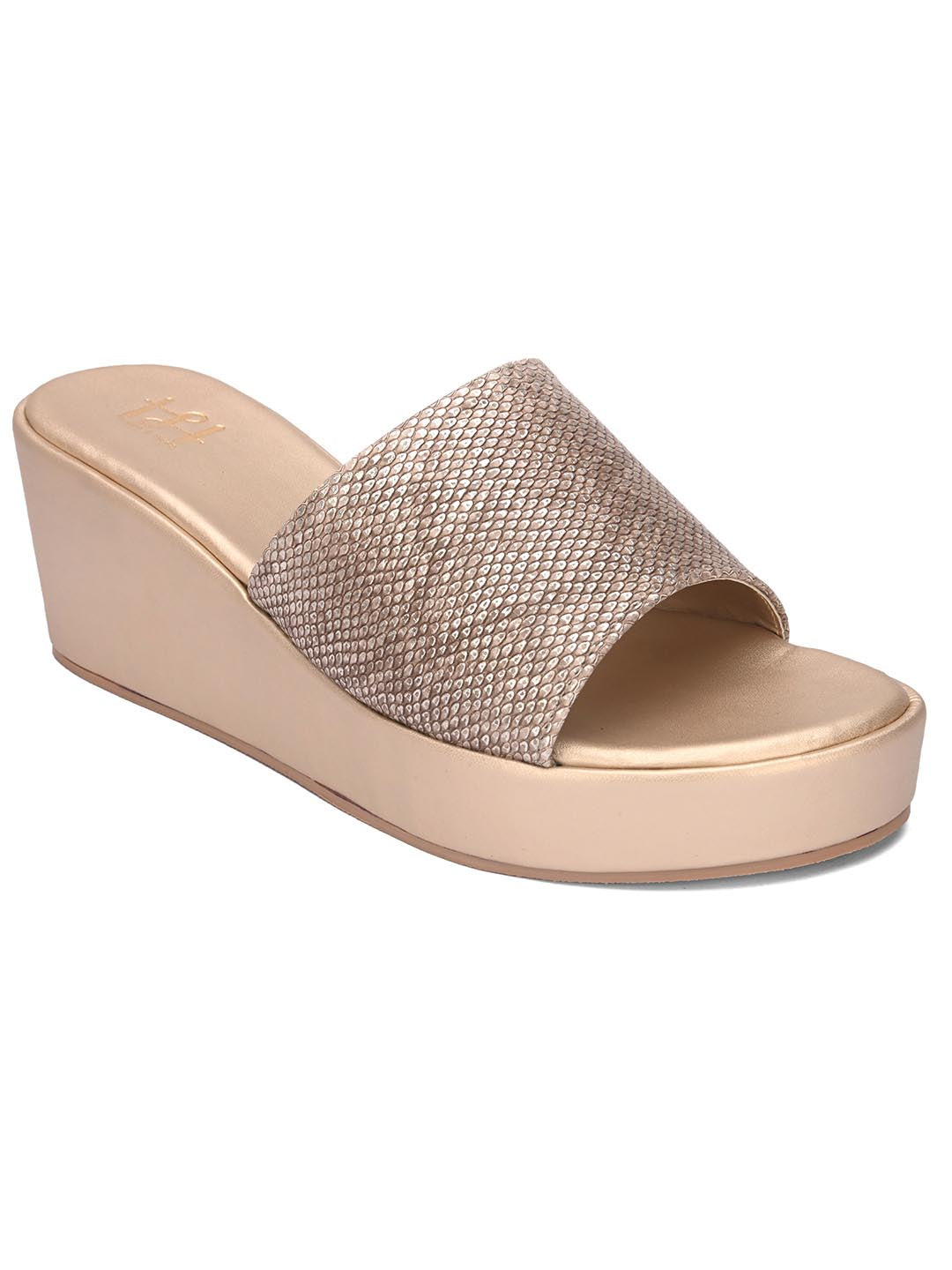 Hydes N Hues Women Gold-Toned Open Toe wedge heels