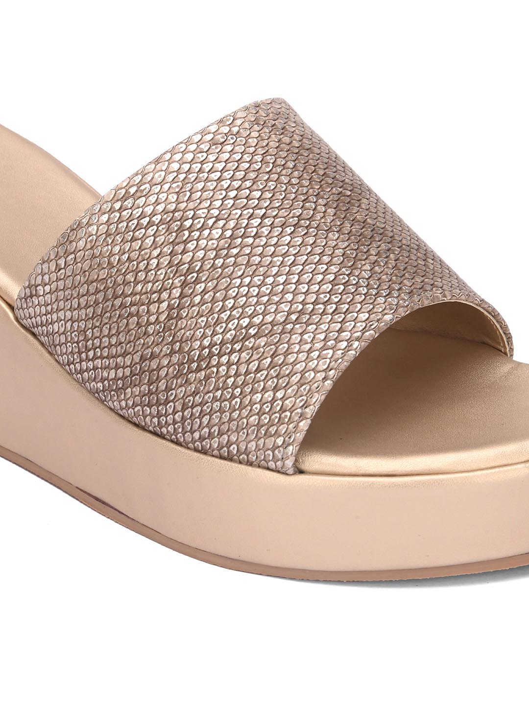 Hydes N Hues Women Gold-Toned Open Toe wedge heels