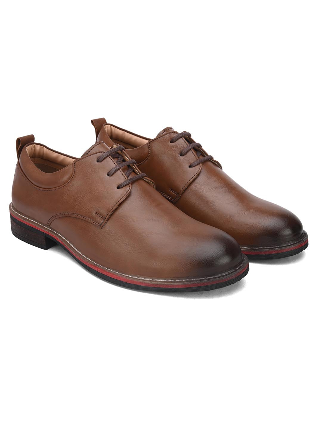 Hydes N Hues Men Brown Solid Formal Derbys
