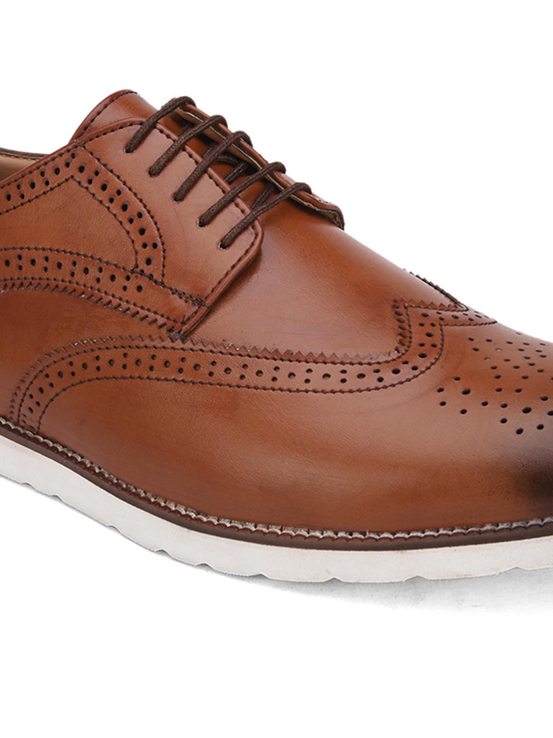 Hydes N Hues Men Brown Solid Casual Brogues