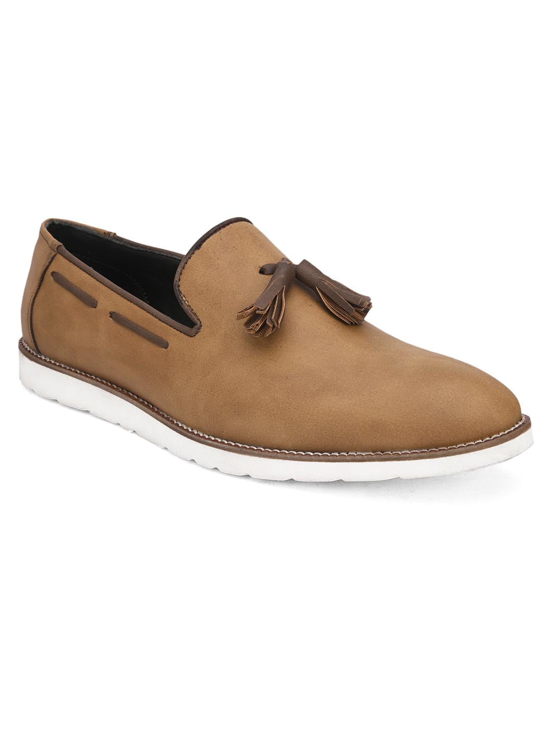 Hydes N Hues Men Brown Solid Casual Tassels Slip-Ons