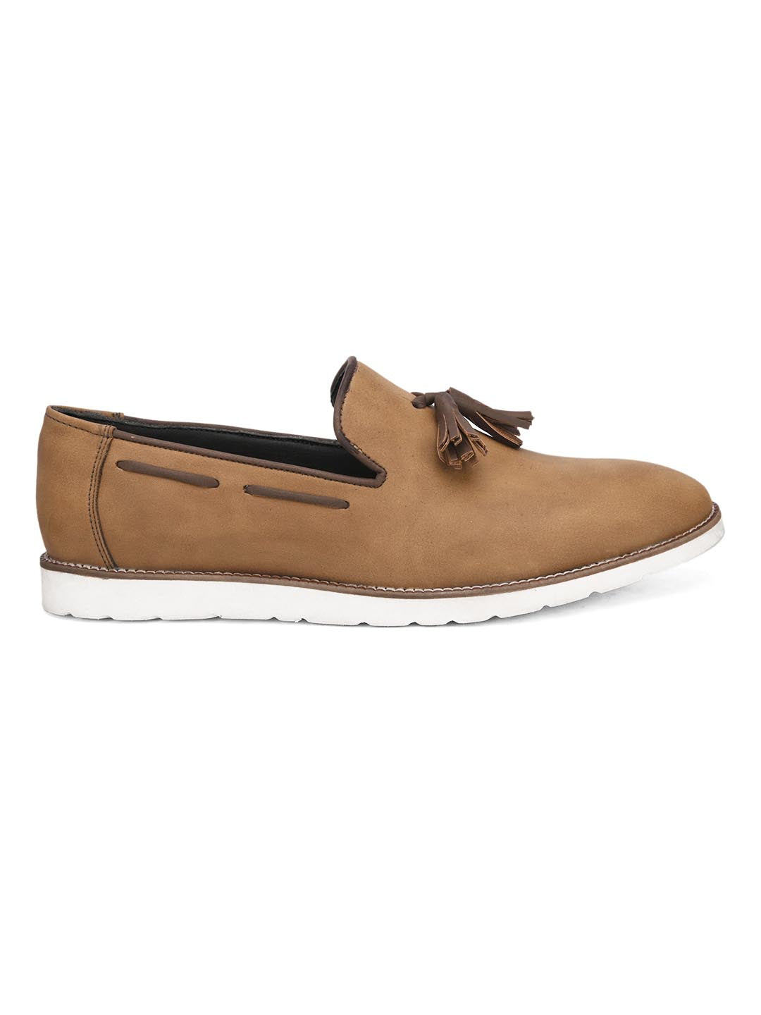 Hydes N Hues Men Brown Solid Casual Tassels Slip-Ons