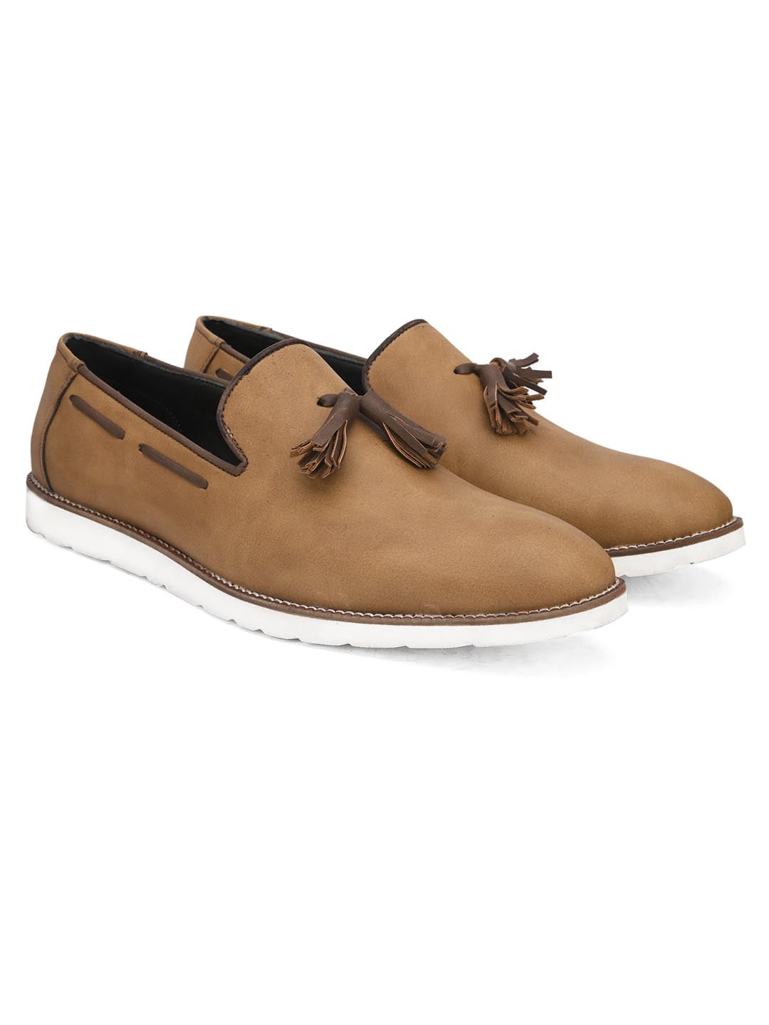 Hydes N Hues Men Brown Solid Casual Tassels Slip-Ons