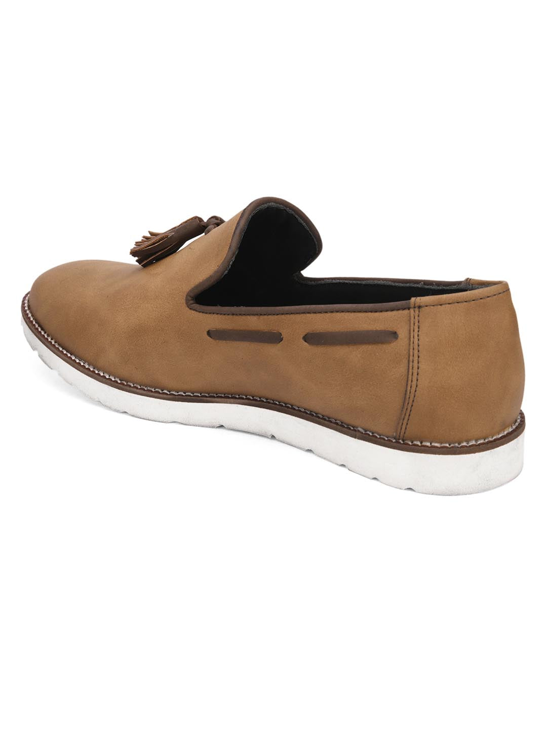 Hydes N Hues Men Brown Solid Casual Tassels Slip-Ons