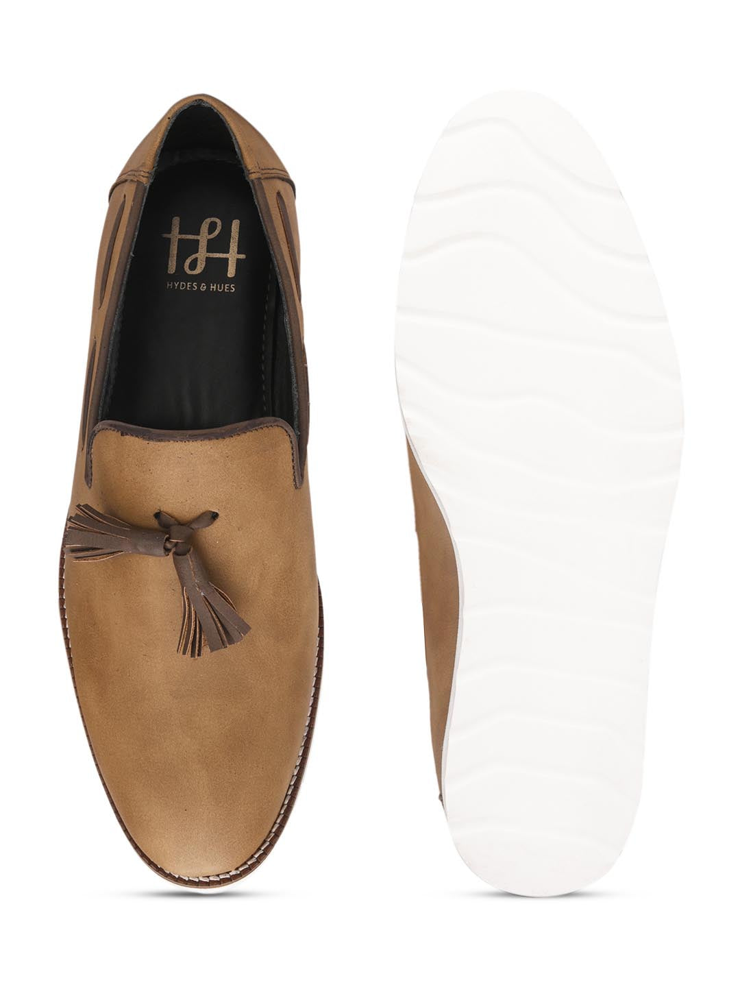 Hydes N Hues Men Brown Solid Casual Tassels Slip-Ons
