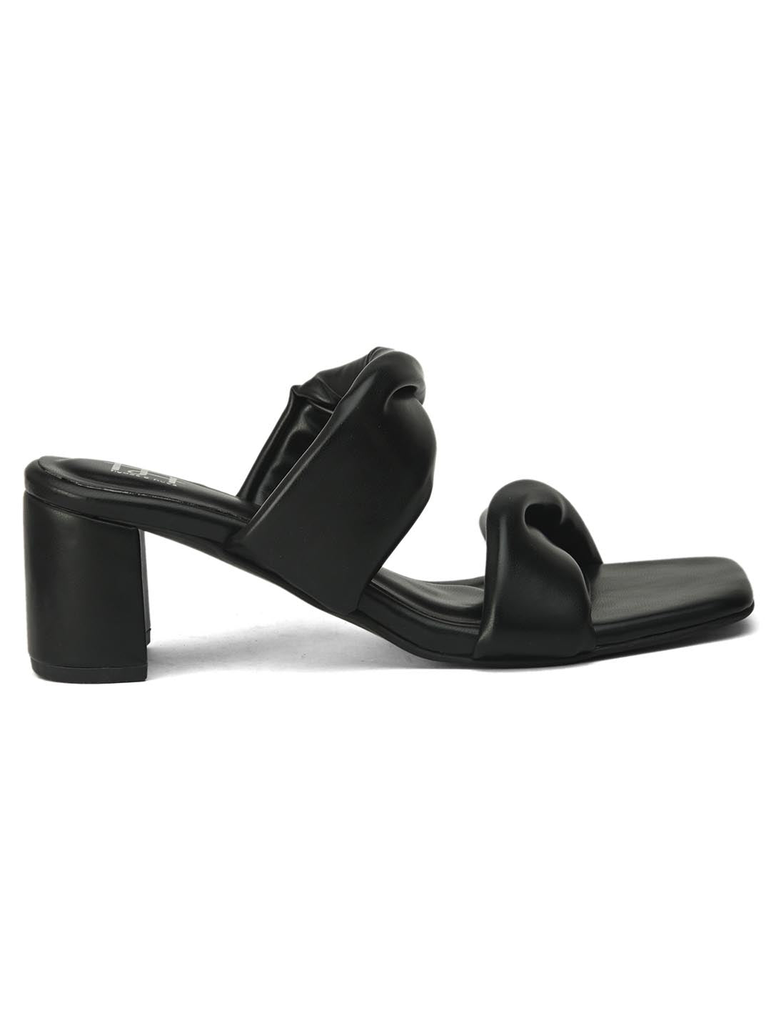 Hydes N Hues Twisted Upper Black Block Heels