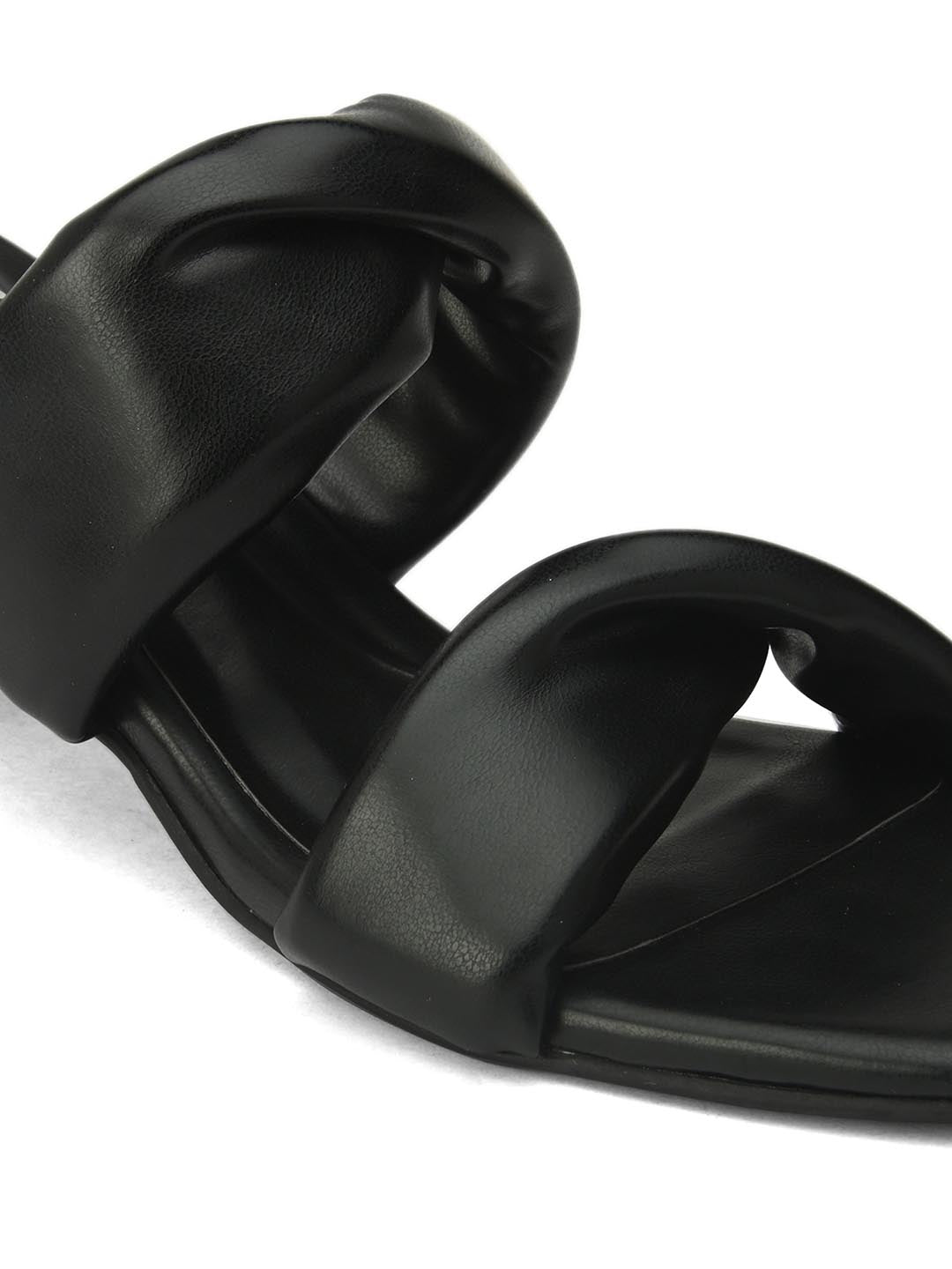 Hydes N Hues Twisted Upper Black Block Heels