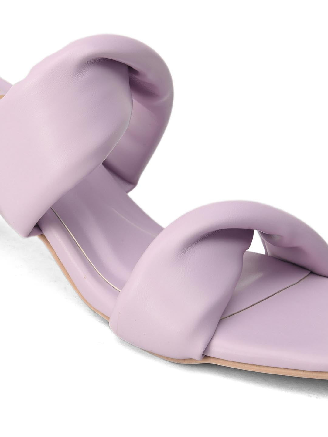 Hydes N Hues Twisted Upper Violet Block Heels