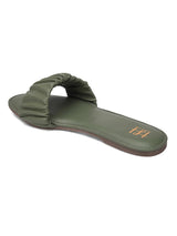 Hydes N Hues Women Olive Green Solid Slip-On Flats