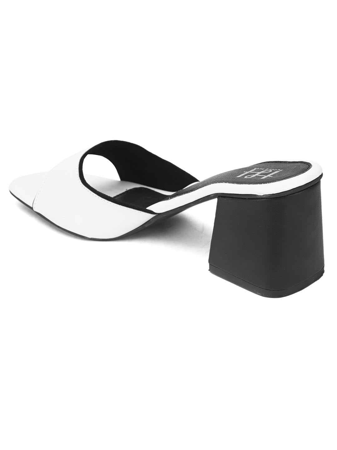 Hydes N Hues White Solid Block Heels