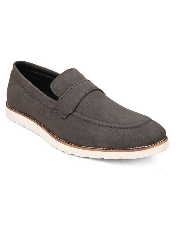 Hydes N Hues Men Grey Slip-On Casual Shoes