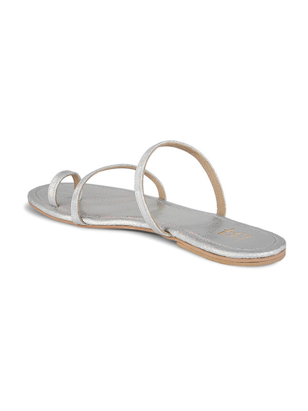 Hydes N Hues Silver Flat Sandal For Women