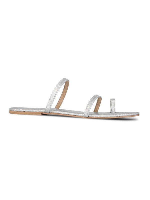 Hydes N Hues Silver Flat Sandal For Women