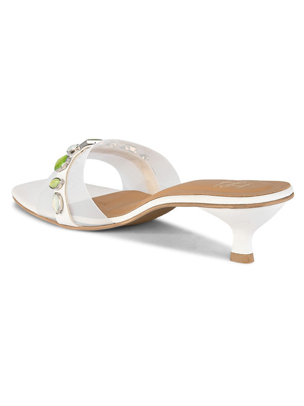 Hydes N Hues White Heel Sandal For Women