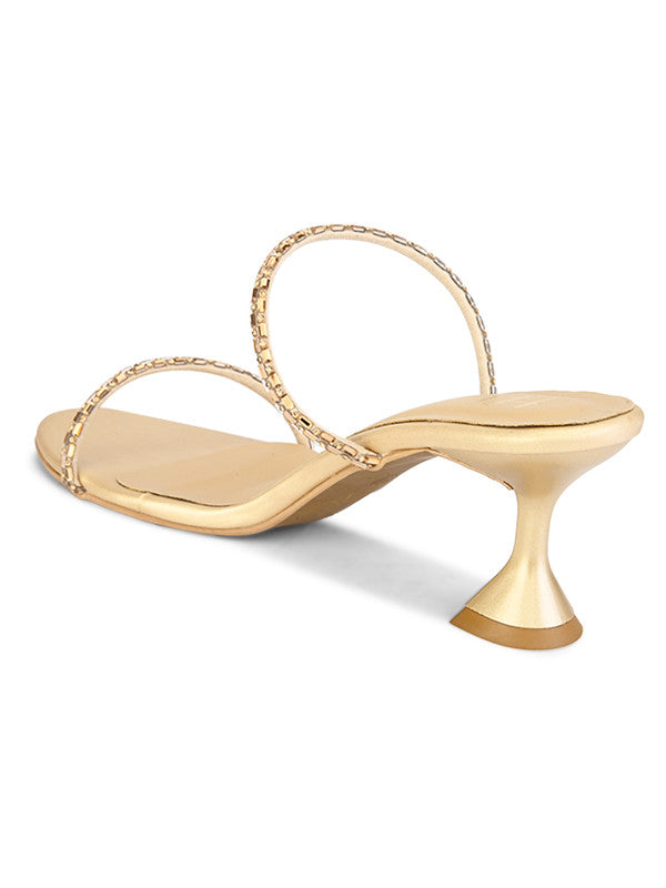 Hydes N Hues Golden Heel Sandal For Women
