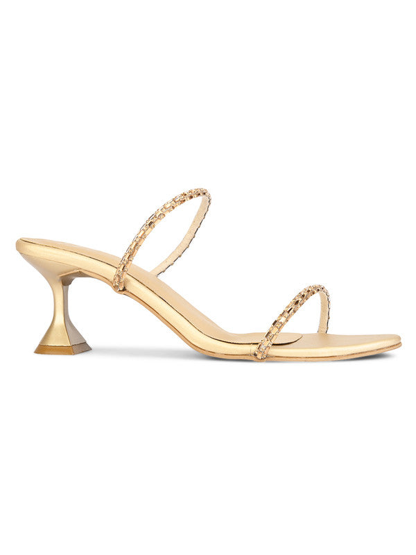 Hydes N Hues Golden Heel Sandal For Women
