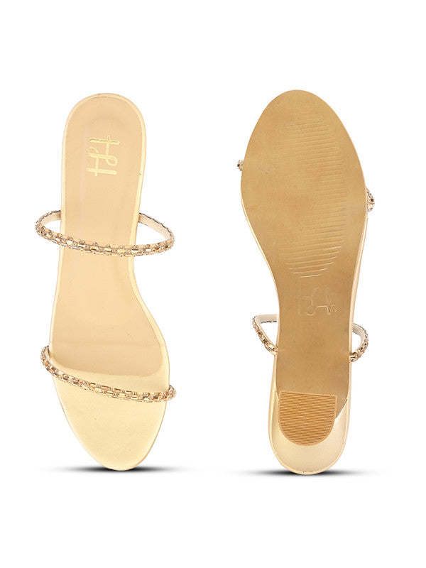 Hydes N Hues Golden Heel Sandal For Women