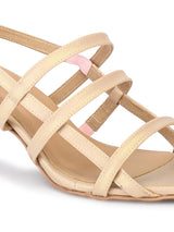 Hydes N Hues Gold Heel Sandal For Women