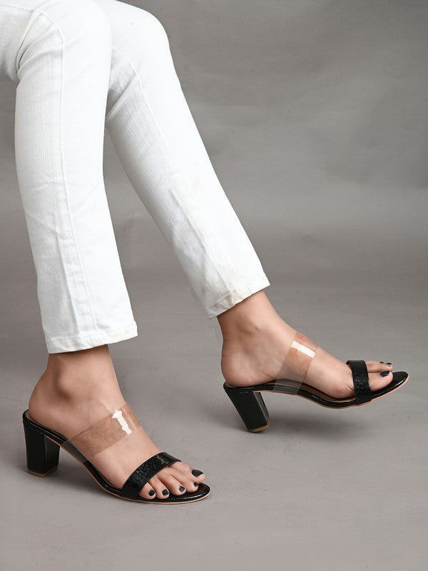 Hydes N Hues Black Heel Sandal For Women